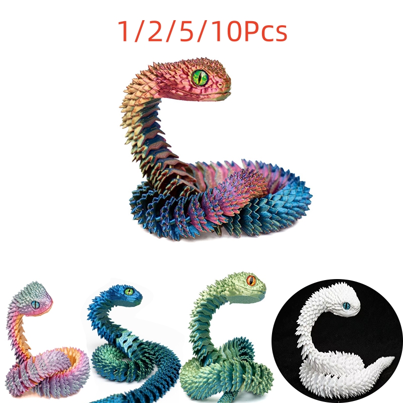 3D Printing Xmas - 1/2/5/10 قطع 30/45 سم ثعبان مطبوع